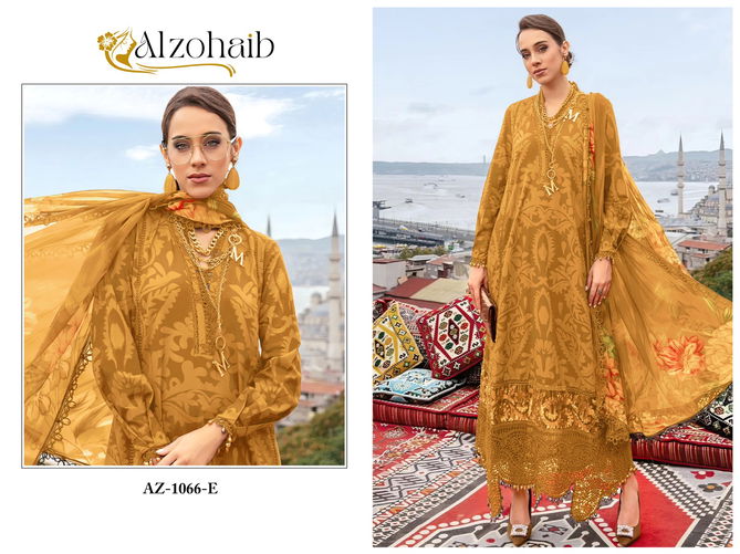 Alzohaib Az 1066 Embroidery Cotton Dupatta Pakistani Suits Wholesalers In Delhi
